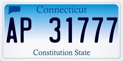 CT license plate AP31777