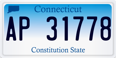 CT license plate AP31778