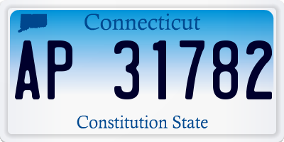 CT license plate AP31782