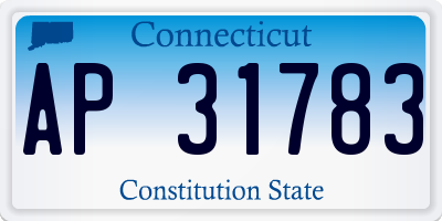 CT license plate AP31783