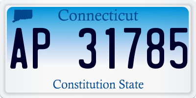CT license plate AP31785