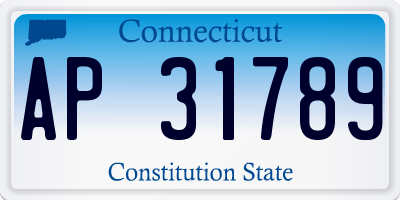 CT license plate AP31789