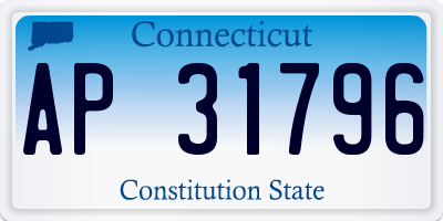 CT license plate AP31796
