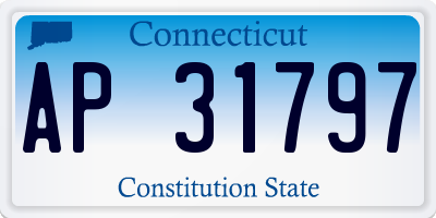 CT license plate AP31797
