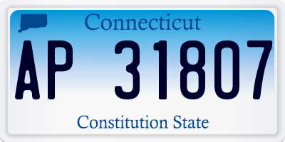 CT license plate AP31807