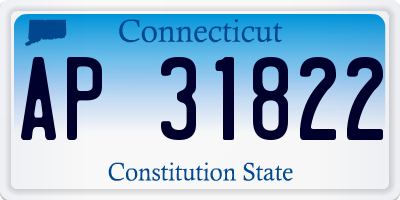 CT license plate AP31822