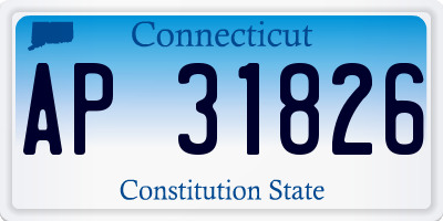 CT license plate AP31826