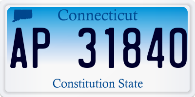 CT license plate AP31840