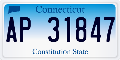 CT license plate AP31847