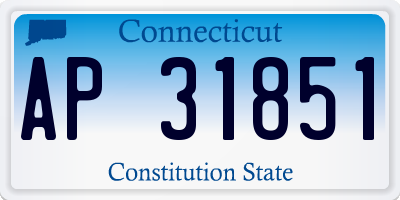 CT license plate AP31851