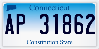 CT license plate AP31862