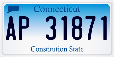 CT license plate AP31871