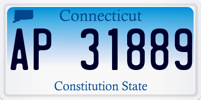 CT license plate AP31889