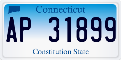 CT license plate AP31899