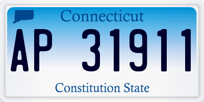 CT license plate AP31911