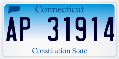 CT license plate AP31914