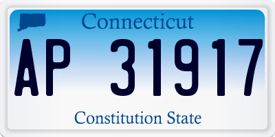 CT license plate AP31917