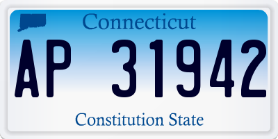CT license plate AP31942