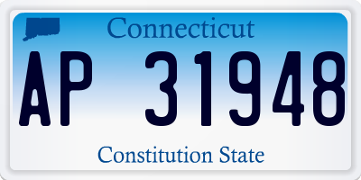 CT license plate AP31948