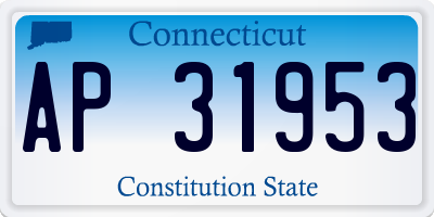 CT license plate AP31953