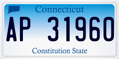 CT license plate AP31960