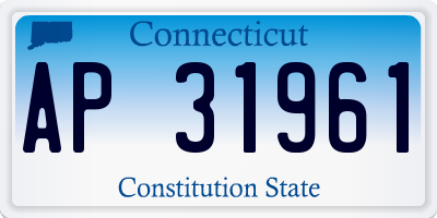 CT license plate AP31961