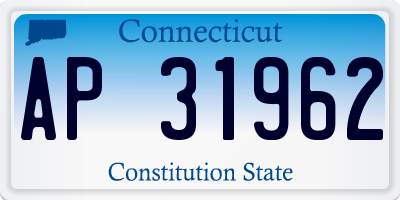CT license plate AP31962