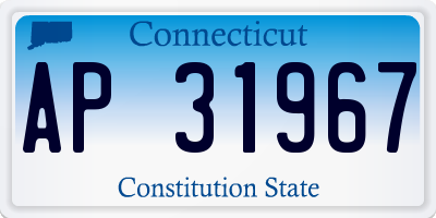 CT license plate AP31967