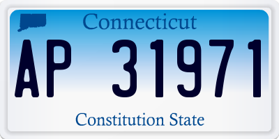 CT license plate AP31971