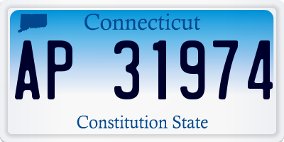 CT license plate AP31974