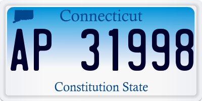 CT license plate AP31998