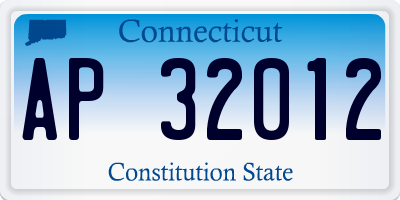 CT license plate AP32012