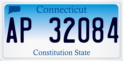 CT license plate AP32084