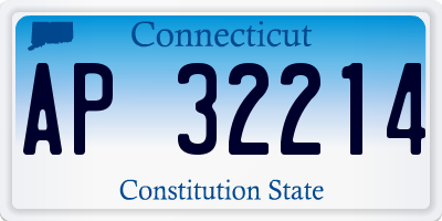 CT license plate AP32214