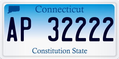 CT license plate AP32222