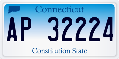 CT license plate AP32224
