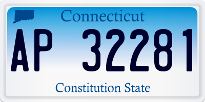 CT license plate AP32281