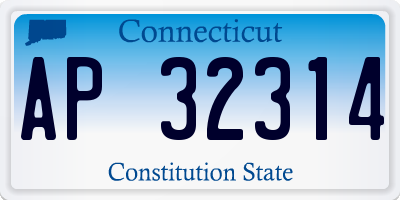 CT license plate AP32314