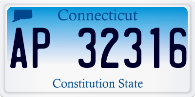 CT license plate AP32316