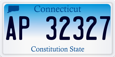 CT license plate AP32327