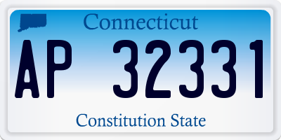 CT license plate AP32331