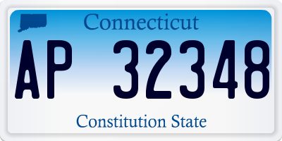 CT license plate AP32348