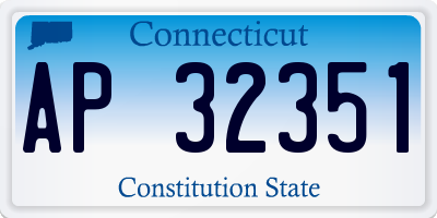 CT license plate AP32351