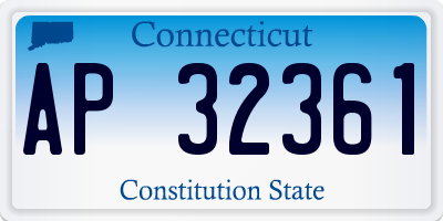 CT license plate AP32361