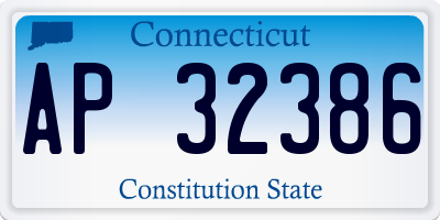 CT license plate AP32386