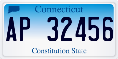 CT license plate AP32456