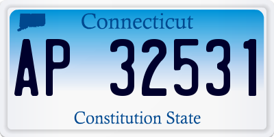 CT license plate AP32531