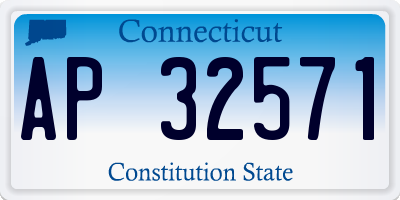 CT license plate AP32571