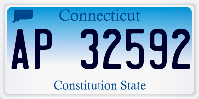 CT license plate AP32592