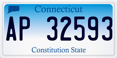CT license plate AP32593